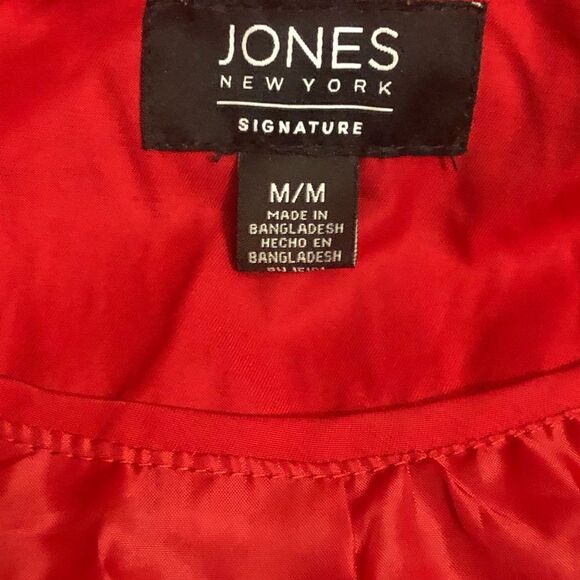 Jones New York Signature Women’s Medium Red Trench Rain Coat - Picture 5 of 10